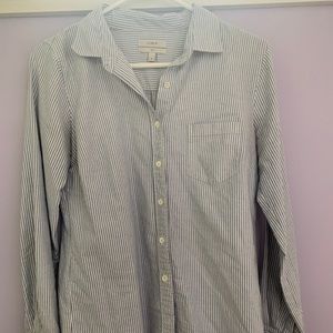 J Crew blue striped shirt
